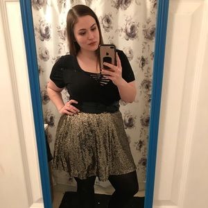 XXL Gold sequin skirt